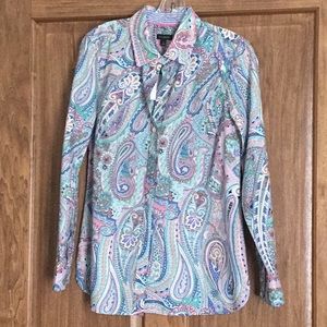 NWT Talbots Paisley Button Up Shirt, size S